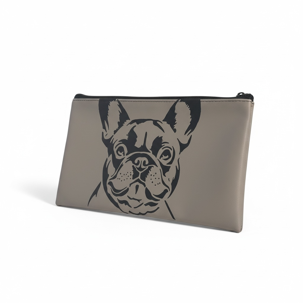 🐾 Pochette Grise - Bouledogue
