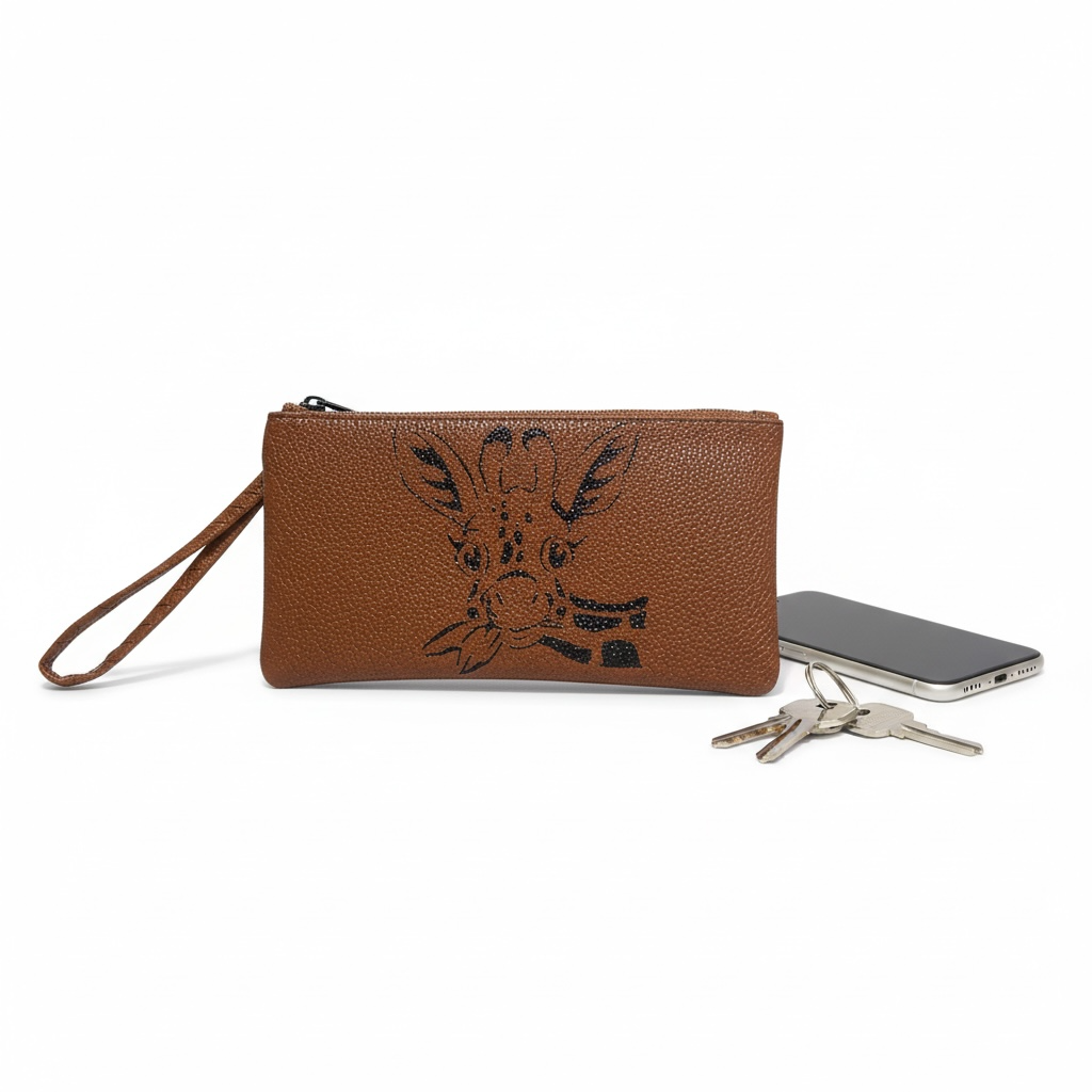 Pochette en Cuir - Girafe